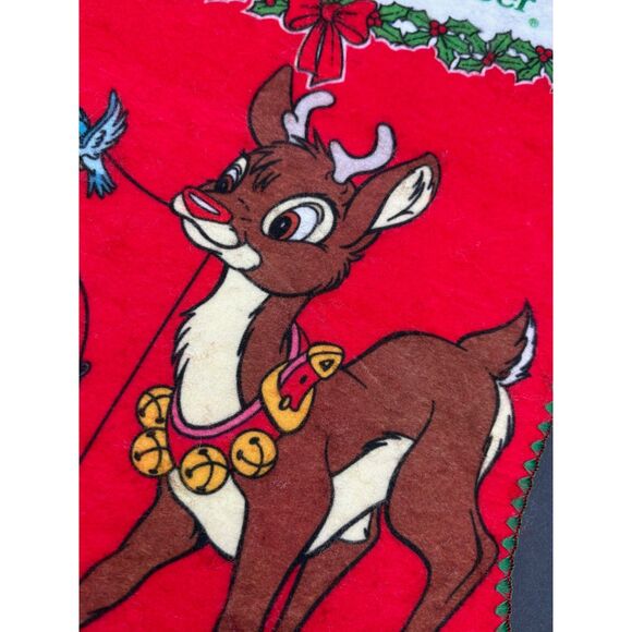 Vintage Rudolph Red Nosed Reindeer Stocking Felt - Picture 2 of 4
